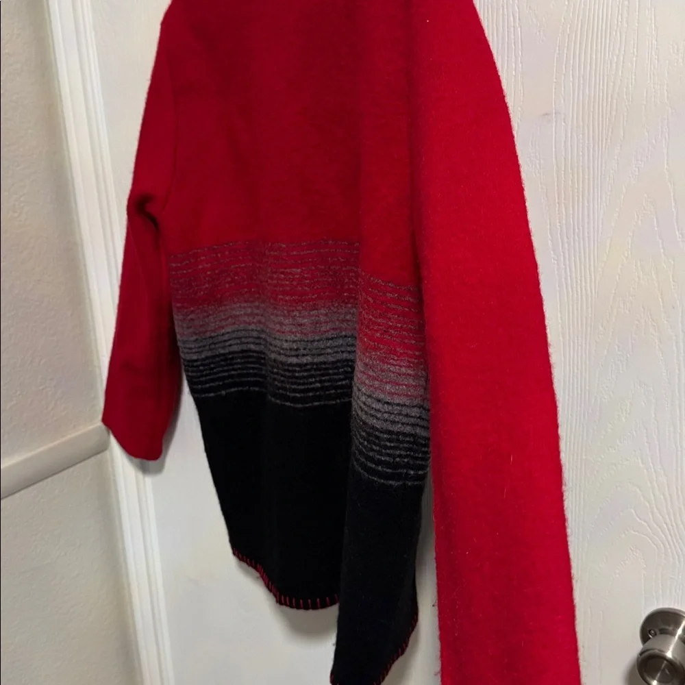 Vintage Lisa International Boiled Wool Button Down Jacket Women's M Colorblock